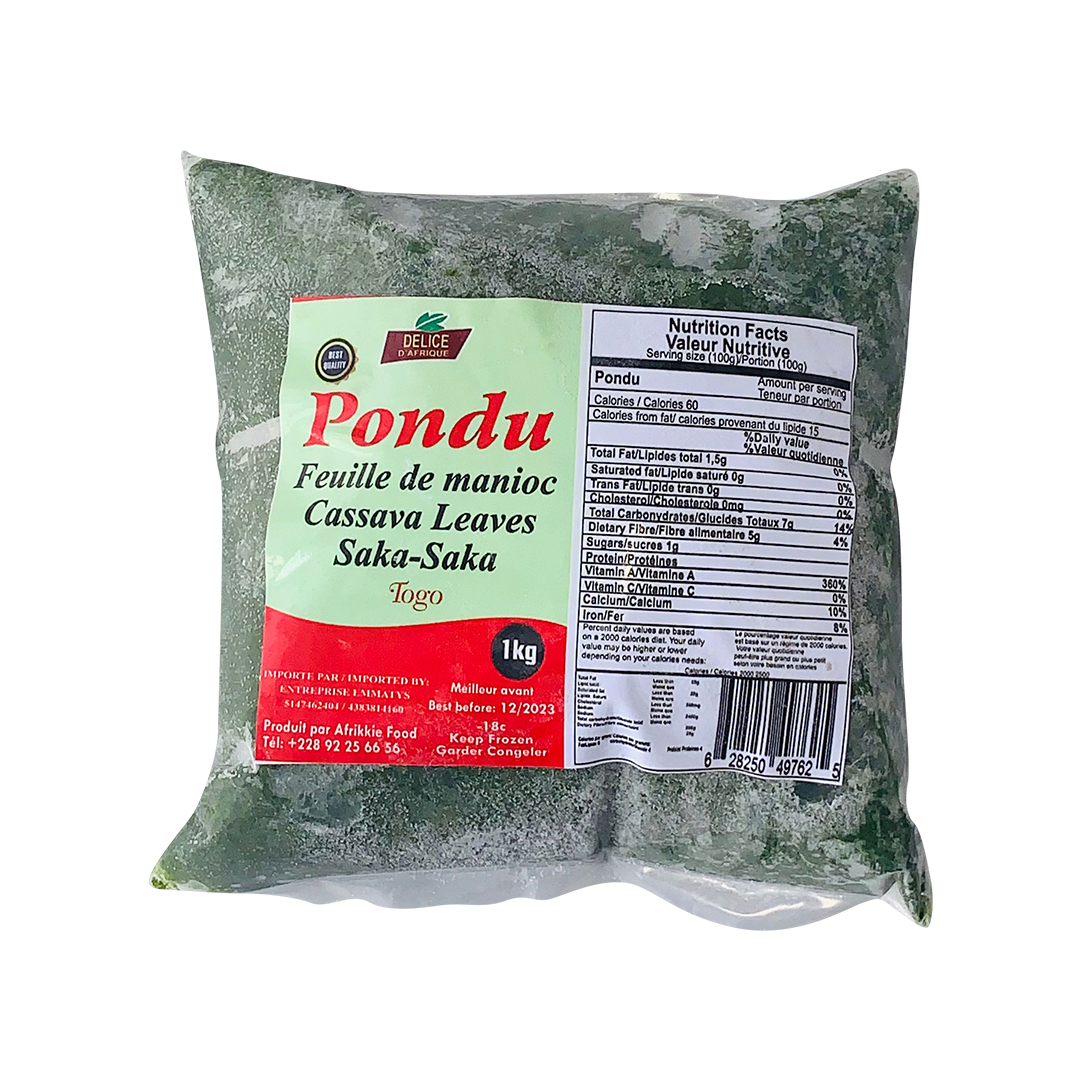 Délice d’Afrique. Pondu (Feuilles de manioc)1kg