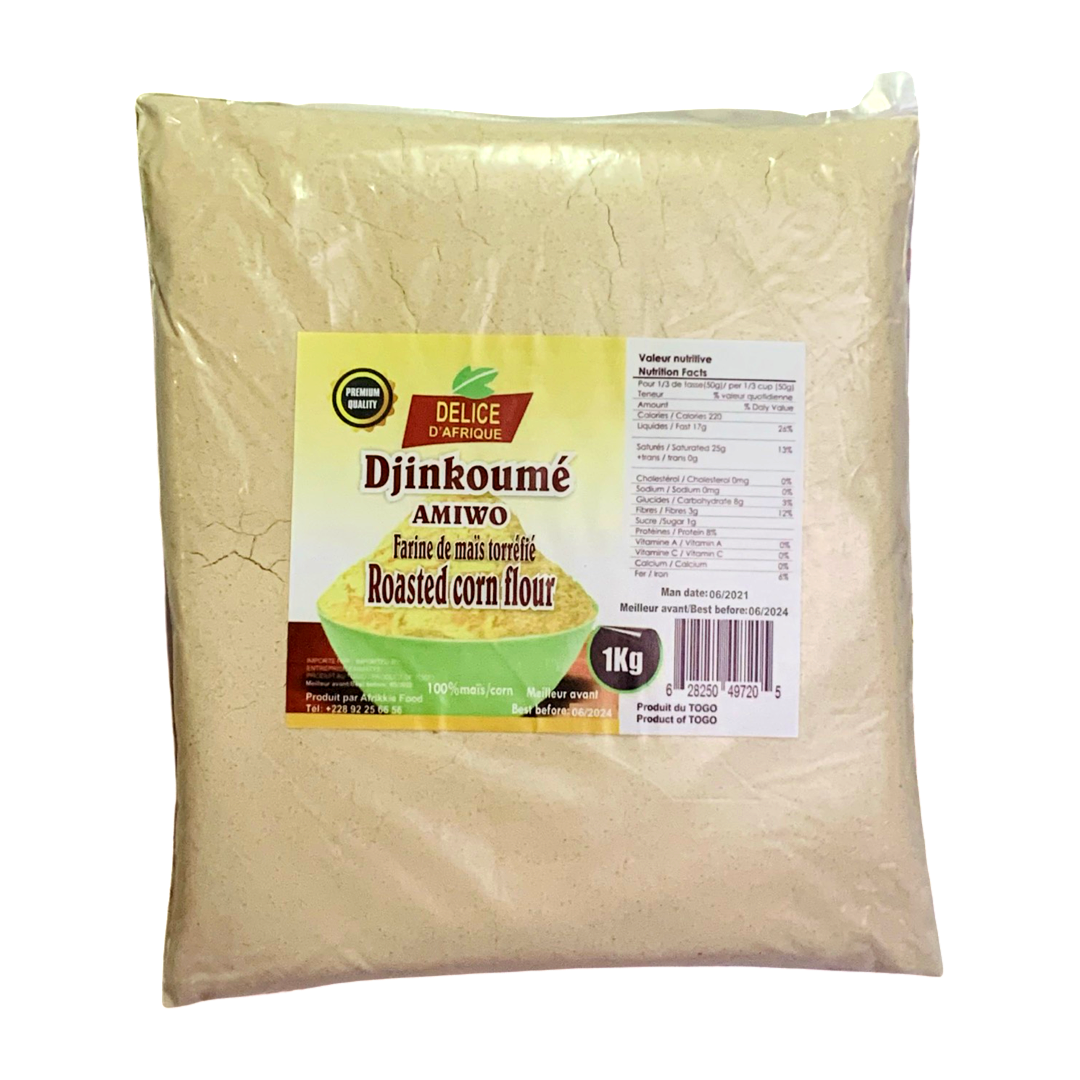 Délice d’Afrique. Djinkoumé (Farine de maïs torréfié) 1kg